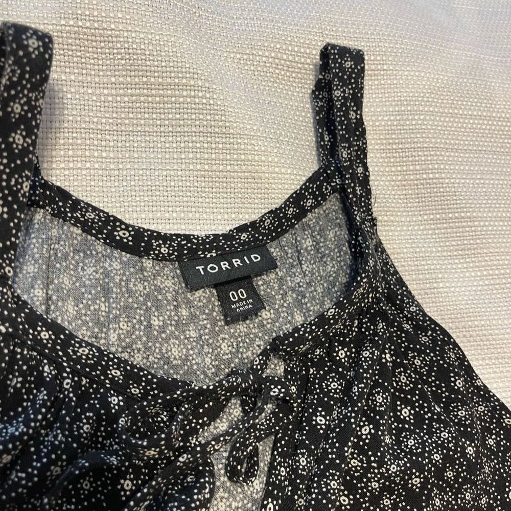 Torrid Multi-Color Border Print Challis Cold Shou… - image 6